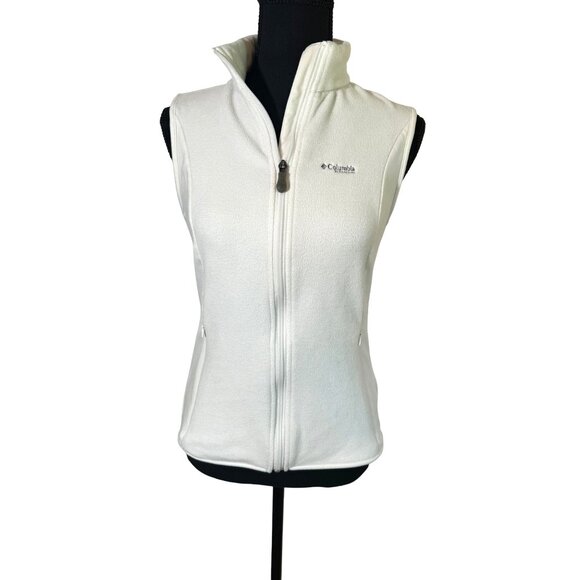 Columbia Women’s Benton Springs™ Fleece Vest Full Zip White M Outdoors Casual Ac - Picture 1 of 9